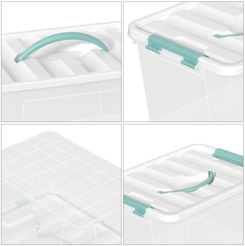 8-Pack Stackable Clear Storage Bins with Lids, 14-Qt Storage Box