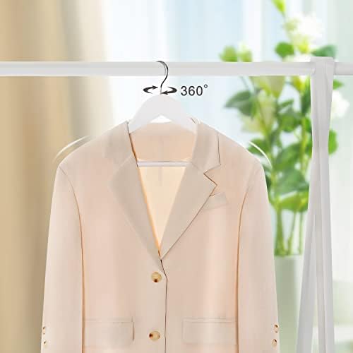 TOPIA HANGER Wooden Coat Hangers 30 Pack, White Wood Suit Hangers with Non Slip Pants Bar, 360° Swivel Hook and Shoulder Notches for Camisole, Jacket, Pants, Smooth Finish Clothes Hangers -CT34W30