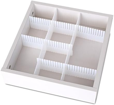 YBM Home 6pcs Adjustable Drawer Organizer Grid Drawer Dividers for Socks, Underwear, Kitchen Utensils, Dresser Makeup, S