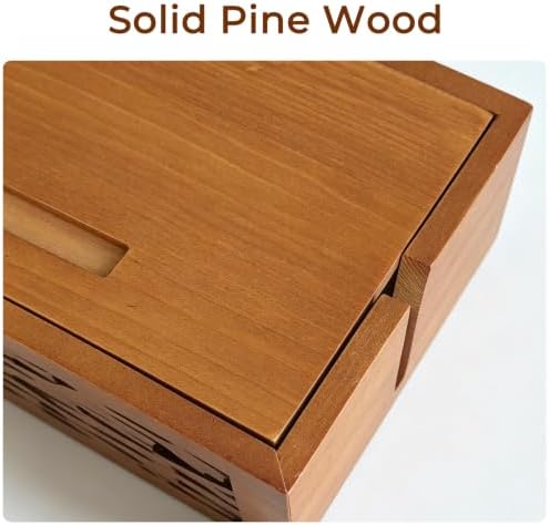 Wood Cable Management Box, Cord Organizer & Decorative Power Strip Cover