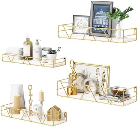 Floating Shelves Set of 4, Wood Wall Shelf, Farmhouse Shelf for Bedroom