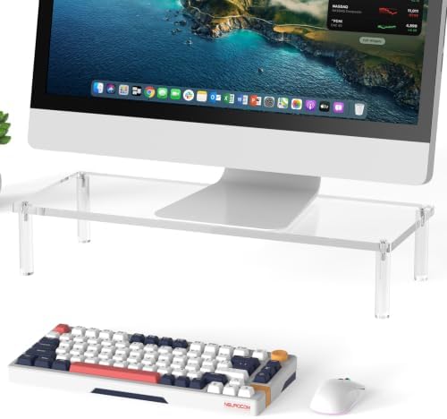 Acrylic Monitor Stand Riser 23.6X7.8" Clear Computer Laptop Stand Riser