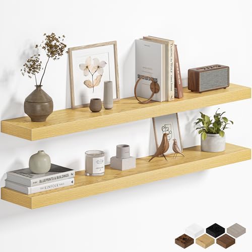 Fun Memories Floating Shelves for Wall 40 Inch, Set of 2 – Wall-Mounted Storage & Display Shelf with Invisible Bracket, 