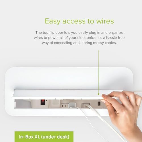 in-Box Cable Box Set with Extra Large Surge Protector Concealer Cable Management for Under Desk and Mobile Charging Stat