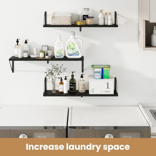 Heimlove Floating Book Shelves for Wall,31.5Inches Long Wall Mounted Bookshelves,Heavy Duty Bracket Shelves for Living R