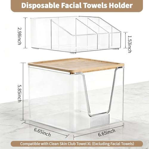 SPOSPO 2 in 1 Disposable Facial Towel Holder and Cosmetic Organizer