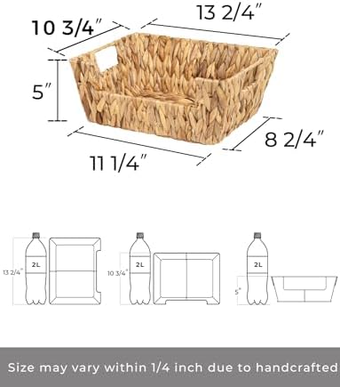 StorageWorks Pantry Baskets for Organizing, Storage Baskets, Water Hyacinth