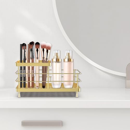 Luxspire Toothbrush Holders for Bathroom, Stainless Steel, 6 Slots, Gold