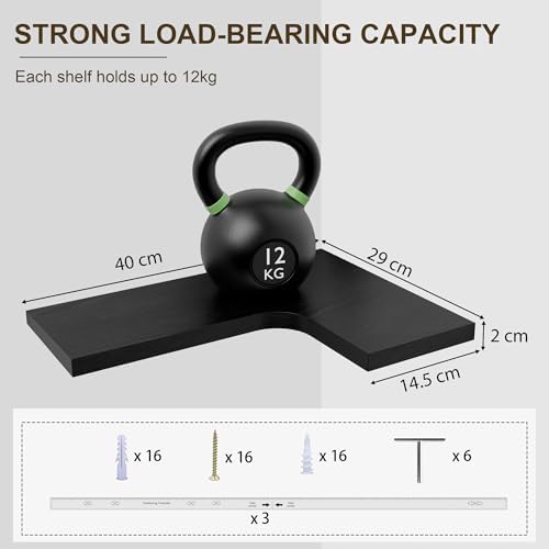 Corner Floating Shelves for Wall Mounted L-Shaped Wood Corner Wall Shelf, Hanging Shelf for Bathroom, Bedroom, Kitchen, 