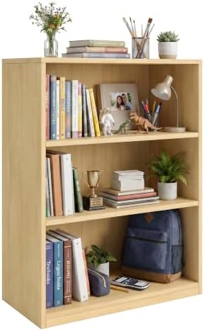 WannabeMyself【Easy Assembly】 Open Display 3-Tier Bookshelf,Storage Organizer,Bookcase for Living Room, Bedroom, Home Off