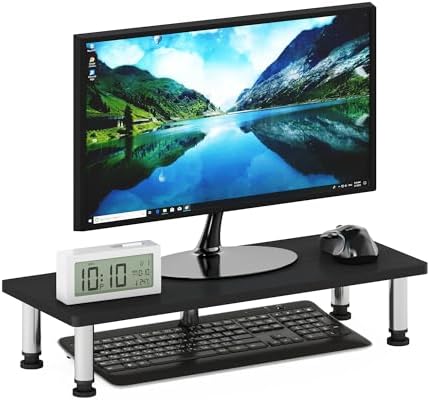 Furinno TURN-N-TUBE Toolless 23.6" Wide Monitor Stand Riser, Americano