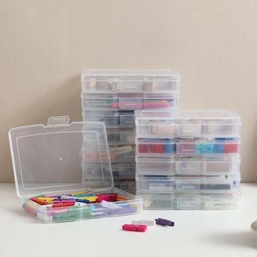 novelinks 10 Pack 4"x6" Clear Photo Storage Boxes and Photo Box Organizers