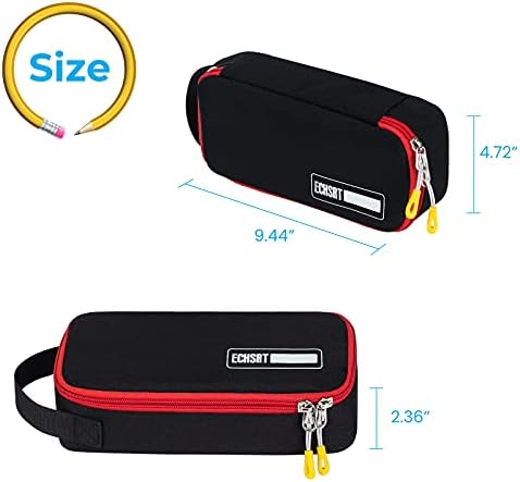 ECHSRT Large Pencil Case, Aesthetic Pen Pouch with Big Capacity, Minimalist Portable Stationery Bag with Handle for Office Organizer Aesthetic Pencil Cases