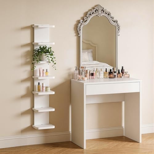 Versatile 7 Tier Wall Shelf Unit, Floating Lack Wall Shelf, White