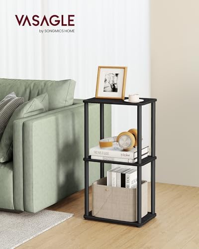 VASAGLE 3-Tier Shelf, Storage Shelves, Bookcase with Shelves, Living Room