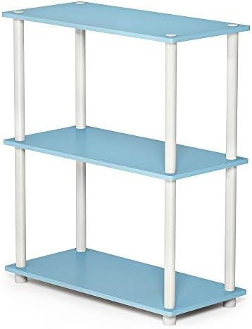 Furinno TURN-N-TUBE Storage Shelves, 3-Tier Book Shelf, Corner Shelf, Toolless Open Shelves, for Organization and Storag