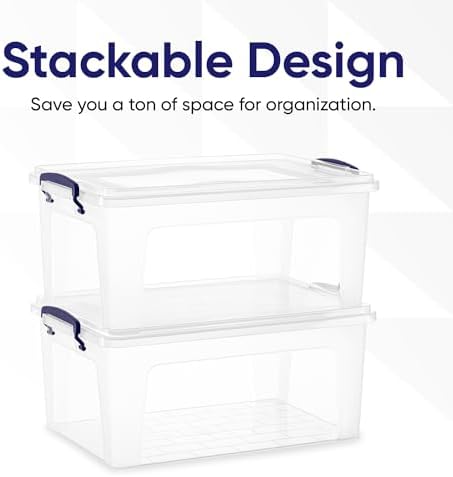 Superio 36 Quart Clear Plastic Storage Boxes with Lids, Stackable Organizer Containers, BPA-Free Storage Bins for Home, 