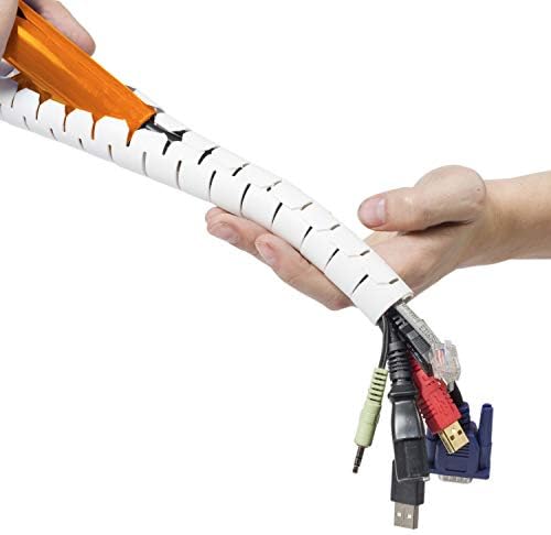 D-Line CZ252.5W Sleeve, TV Management Solution, Wire Tidy to Hide Organise & Protect Cables-2.5m Length, 25mm Outer Diam