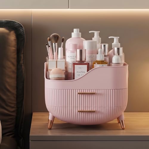 Pajiriona Makeup Organizer and Skincare Organizer with 2 Drawers and Handle