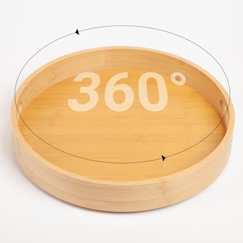 10in Bamboo Lazy Susan Organizer Turntable for Cabinet