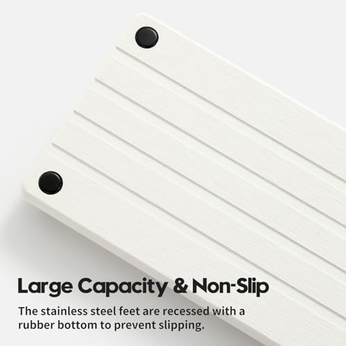 Razborci Instant Dry Sink Caddy Kitchen Sink Organizer, Quick Drying Stone Tray Diatomite Sponge Holder Soap Dish, Bathr