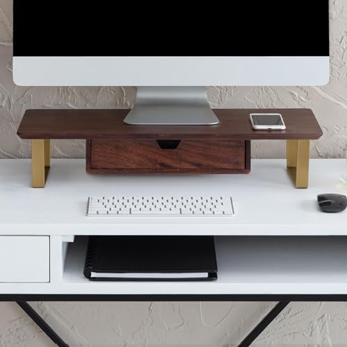 Anji Mountain Monitor Stand for Desk - Desktop Organizer & Laptop Riser, Ergonomic Monitor Riser, Space-Saving, Durable,