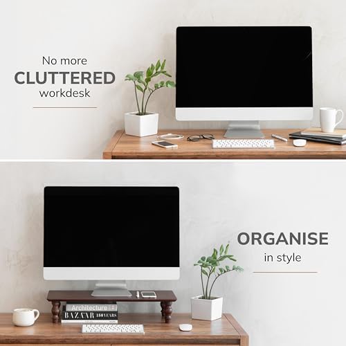 Anji Mountain Monitor Stand for Desk - Desktop Organizer & Laptop Riser, Ergonomic Monitor Riser, Space-Saving, Durable,