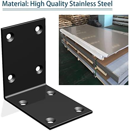 Black Stainless Steel Corner Bracket L Brackets Metal Corner Brace