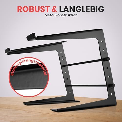 Pyle Portable Adjustable Laptop Stand - 6.3 to 10.9 Inch Anti-Slip Standing Table Monitor or Computer Desk Workstation R