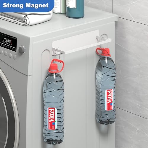 Magnetic Hanger Organizer, Thipoten Hangers Holder for Washing Machine, Holding up to 30 Velvet/Wire/Plastic Hangers, Perfect Space Saver for Laundry Room (1, White)