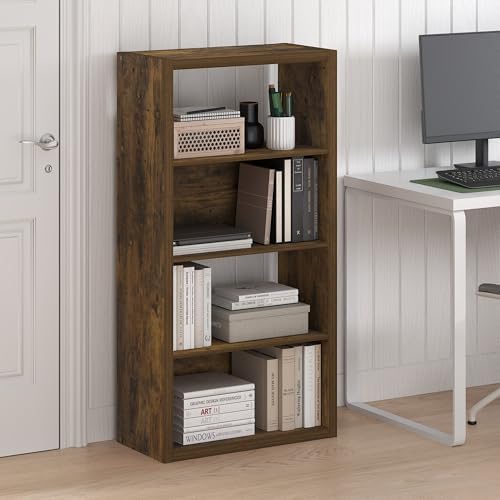 Furinno Viola Book Shelf, 4-Tier Bookshelf, Extra Thick Frame Bookcase with Open Shelf, Open Back Design, 11.3" x 23.2" 