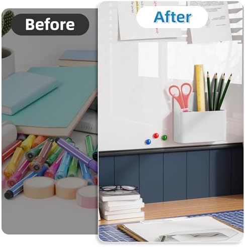 Mabrasse 10p Magnetic Dry Erase Marker Holder,Pen and Eraser Holder for Whiteboard, Magnet Pencil Cup Utility Storage Organizer for Office, Refrigerator, Locker and Metal Cabinets (10 Pack)