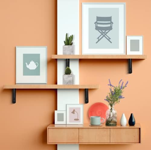 Black Folding Shelf Brackets Max. Load 220 lb, Heavy Duty DIY Wall Mounted Shelf Bracket Space Saving for Table Work Ben