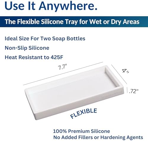 Spacewiser Countertop & Vanity Silicone Tray – 2 PC Small 7.7" Soap Tray