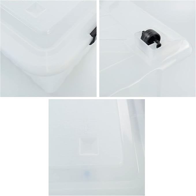 4-pack 50 Quarts Large Clear Plastic Storage Boxes with Wheels