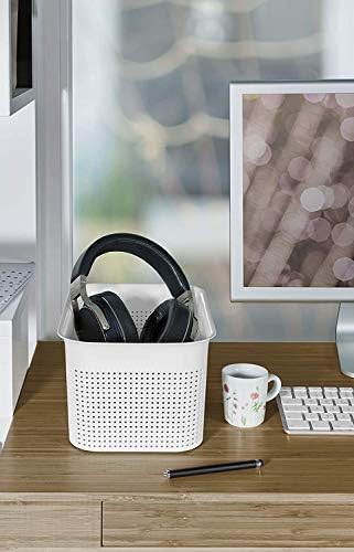 Rotho Brisen Storage box 4,5 l with perforated pattern, 4,5l (26,2 x 18,0 x 13,0 cm), White