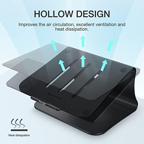 Laptop Stand, Aluminum Notebook Holder Riser Heat-Vent for MacBook Air/Pro, Dell, HP, Lenovo, Microsoft Surface, Samsung