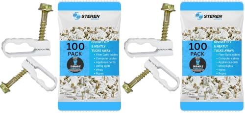 STEREN Coaxial Cable Clips - Cable Holder - Wire Clips - Siding Clips for Hanging - Cord Holder for Desk - Cable Clamps 