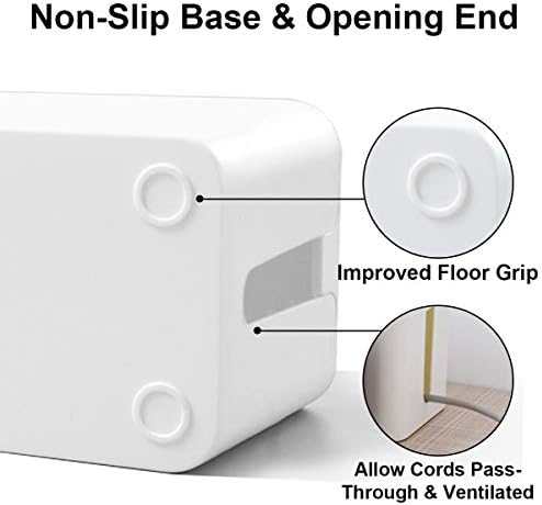 DUNCHATY Cable Management Box 3 Pack - Cord Hider & Power Strip Cover for Desk TV Computer - Child Pet Safe ABS Wire Org