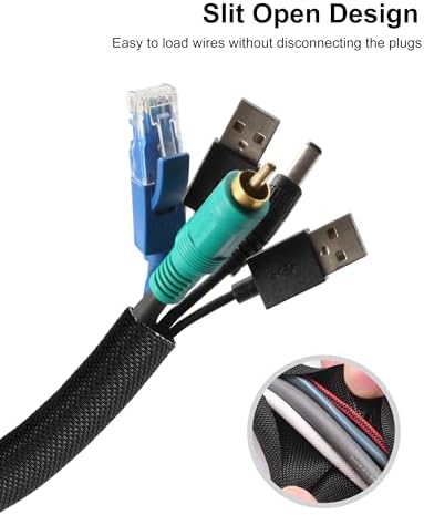 Secbolt Cord Protectors from Pets No Chew, 25FT- 1 Inch, Black