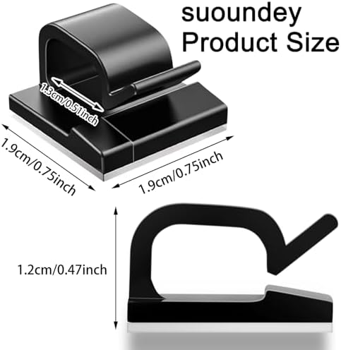 65 Pcs Cable Clips, Adhesive Cable Organizer Cord Holder Wire Clip Wire Management Self Adhesive Hooks Wire Holder for O
