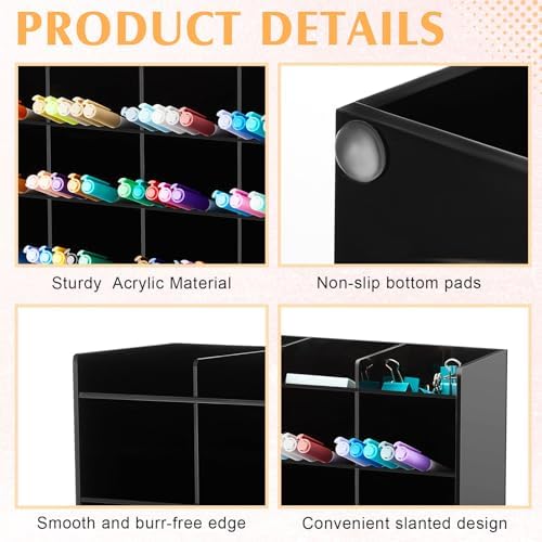 MotiMind Acrylic Pen and Marker Organizer for 200 Markers