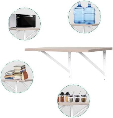 HOME MASTER HARDWARE 16x10 Inch Heavy Duty Shelf Brackets, White 6 Pack
