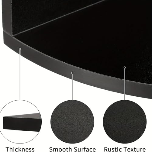5-Tier Corner Shelf Wall Mount, Screw-Mounted Floating Bookshelf with Enhanced Support, Space-Saving Zigzag Shelf for Be