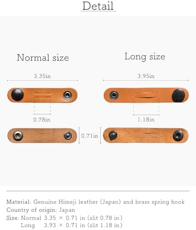 TAVARAT Cord Organizer, Long size, Cable Organizer, Charger Organizer, made in Japan, Genuine Leather, Cable Straps, (Lo