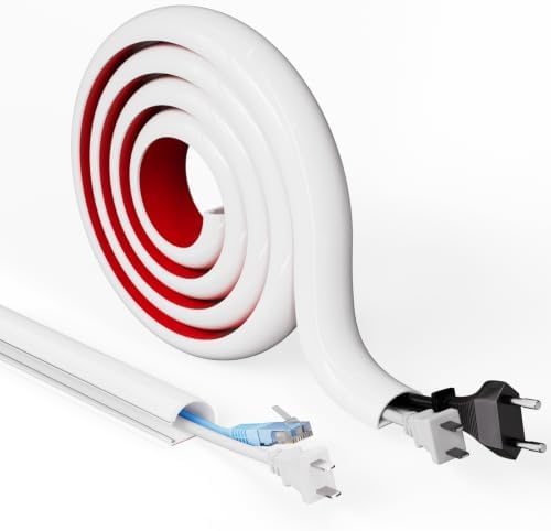 Cord Hider Raceway Kit for 2-3 Cable, 39" Silicone TV Cable Hider for Wall