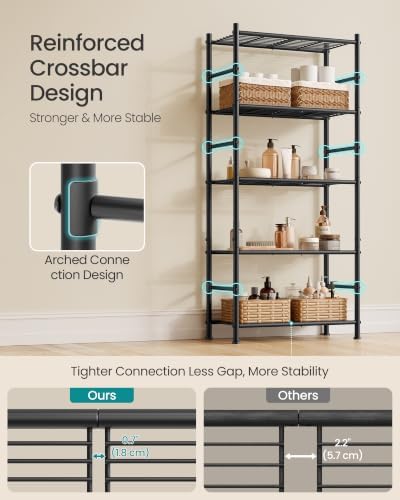 SONGMICS 5-Tier Shelving Unit, Steel Wire Storage Rack
