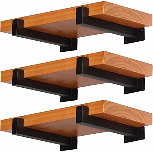 Shelf Brackets 6 Pack Thickened Heavy Duty Floating Shelf Brackets 12 inches (Actual 11.25",Wall Mounted Industrial Meta