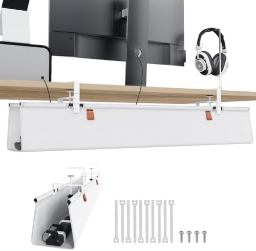KEEGH Under Desk Cable Management Tray, 40 inch No Drill Cord Organizer