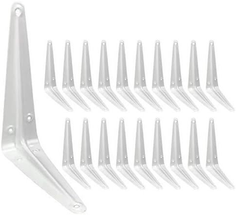 Shelf Brackets 6 Inch Heavy Duty White L Bracket for Shelves